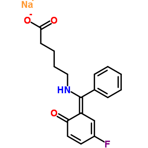 62665-98-9  sodium 5-{[(Z)-(3-fluoro-6-oxocyclohexa-2,4-dien-1-ylidene)(phenyl)methyl]amino}pentanoate