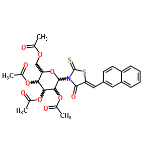 65562-41-6  (5Z)-5-(naphthalen-2-ylmethylidene)-3-(2,3,4,6-tetra-O-acetylhexopyranosyl)-2-thioxo-1,3-thiazolidin-4-one