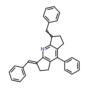 65758-63-6  (3E)-8-phenyl-3,5-bis(phenylmethylidene)-1,2,3,5,6,7-hexahydrodicyclopenta[b,e]pyridine