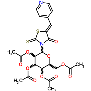 65929-46-6  (5Z)-5-(pyridin-4-ylmethylidene)-3-(2,3,4,6-tetra-O-acetylhexopyranosyl)-2-thioxo-1,3-thiazolidin-4-one