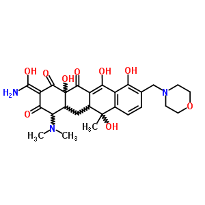 67238-91-9  (2Z)-2-[amino(hydroxy)methylidene]-4-(dimethylamino)-6,10,11,12a-tetrahydroxy-6-methyl-9-(morpholin-4-ylmethyl)-4a,5a,6,12a-tetrahydrotetracene-1,3,12(2H,4H,5H)-trione