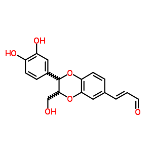 69506-79-2  (2E)-3-[2-(3,4-dihydroxyphenyl)-3-(hydroxymethyl)-2,3-dihydro-1,4-benzodioxin-6-yl]prop-2-enal