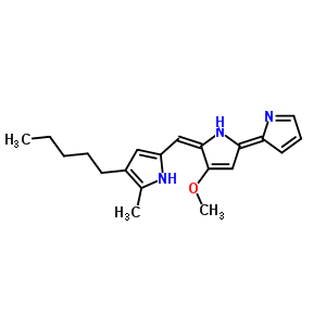 82-89-3  (2E,5E)-4-méthoxy-5-[(5-méthyl-4-pentyl-1H-pyrrol-2-yl)méthylidène]-1,5-dihydro-2,2'-bipyrrole 