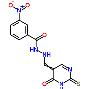 92644-27-4  3-nitro-N'-[(6-oxo-2-thioxo-1,6-dihydropyrimidin-5(2H)-ylidene)methyl]benzohydrazide