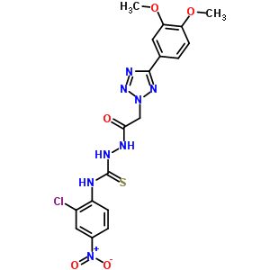 94772-01-7  N-(2-chloro-4-nitrophenyl)-2-{[5-(3,4-dimethoxyphenyl)-2H-tetrazol-2-yl]acetyl}hydrazinecarbothioamide