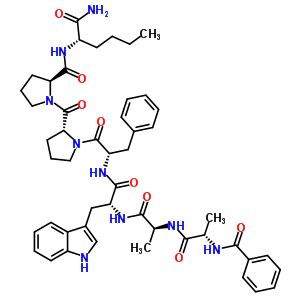 141636-65-9  N-(phenylcarbonyl)-L-alanyl-L-alanyl-D-tryptophyl-L-phenylalanyl-D-prolyl-L-prolyl-L-norleucinamide