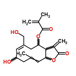 65388-18-3  (3aR,4R,6Z,8S,10E,11aR)-8-hydroxy-6-(hydroxymethyl)-10-methyl-3-methylidene-2-oxo-2,3,3a,4,5,8,9,11a-octahydrocyclodeca[b]furan-4-yl 2-methylprop-2-enoate