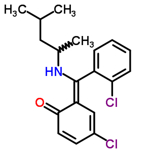 80018-29-7  (6Z)-4-chloro-6-{(2-chlorophenyl)[(1,3-dimethylbutyl)amino]methylidene}cyclohexa-2,4-dien-1-one