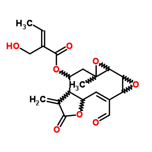 87376-88-3  (1aS,1bS,2aS,3Z,4aR,7aR,8R)-3-formyl-9a-methyl-7-methylidene-6-oxo-1a,1b,2a,4a,6,7,7a,8,9,9a-decahydrobisoxireno[5,6:7,8]cyclodeca[1,2-b]furan-8-yl (2Z)-2-(hydroxymethyl)but-2-enoate