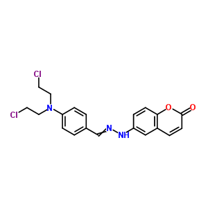 15990-94-0  6-(2-{4-[bis(2-chloroethyl)amino]benzylidene}hydrazinyl)-2H-chromen-2-one