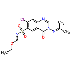 20010-60-0  ethyl {[7-chloro-4-oxo-3-(propan-2-ylideneamino)-3,4-dihydroquinazolin-6-yl]sulfonyl}imidoformate