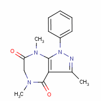 126567-68-8  1-phenyl-3,5,8-trimethyl-1,4,5,6,7,8-hexahydropyrazolo(3,4-e)(1,4)diazepin-4,7-dione