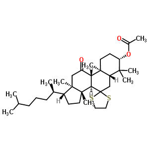 56259-20-2  (3S,5R,8R,9S,10S,13R,14S,17R)-4,4,10,13,14-pentamethyl-17-[(2R)-6-methylheptan-2-yl]-11-oxohexadecahydrospiro[cyclopenta[a]phenanthrene-7,2'-[1,3]dithiolan]-3-yl acetate