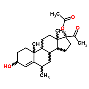 57-16-9  (3beta, 6alfa) -3-hidroksi-6-metil-20-oksopregn-4-en-17-il asetat