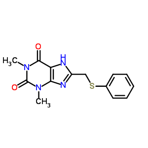 6466-44-0  1,3-dimethyl-8-[(phenylsulfanyl)methyl]-3,7-dihydro-1H-purine-2,6-dione