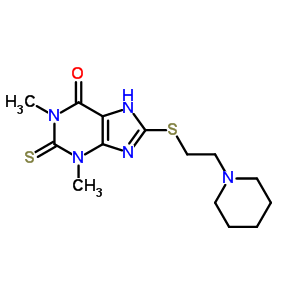 6466-17-7  1,3-dimethyl-8-{[2-(piperidin-1-yl)ethyl]sulfanyl}-2-thioxo-1,2,3,7-tetrahydro-6H-purin-6-one