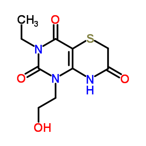 94216-16-7  3-ethyl-1-(2-hydroxyethyl)-1H-pyrimido[5,4-b][1,4]thiazine-2,4,7(3H,6H,8H)-trione