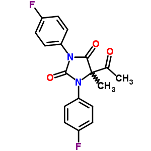 21631-62-9  5-acetyl-1,3-bis(4-fluorophenyl)-5-methylimidazolidine-2,4-dione