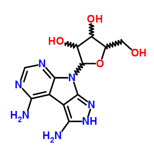 22256-93-5  8-pentofuranosyl-2,8-dihydropyrazolo[4',3':4,5]pyrrolo[2,3-d]pyrimidine-3,4-diamine