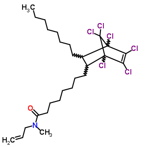 25995-22-6  8-(1,4,5,6,7,7-hexachloro-3-octylbicyclo[2.2.1]hept-5-en-2-yl)-N-methyl-N-(prop-2-en-1-yl)octanamide