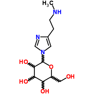 490-41-5  1-hexopyranosyl-4-[2-(methylamino)ethyl]-1H-imidazole