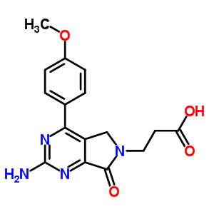 76628-76-7  3-[2-amino-4-(4-methoxyphenyl)-7-oxo-5,7-dihydro-6H-pyrrolo[3,4-d]pyrimidin-6-yl]propanoic acid