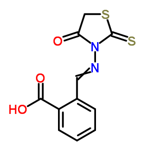 1438-21-7  2-{[(4-oxo-2-thioxo-1,3-thiazolidin-3-yl)imino]methyl}benzoic acid