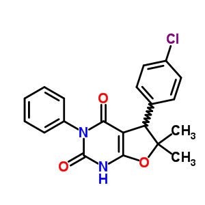 21864-00-6  5-(4-chlorophenyl)-6,6-dimethyl-3-phenyl-5,6-dihydrofuro[2,3-d]pyrimidine-2,4(1H,3H)-dione