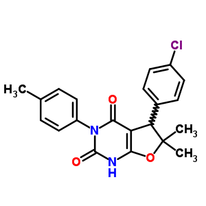 21864-03-9  5-(4-chlorophenyl)-6,6-dimethyl-3-(4-methylphenyl)-5,6-dihydrofuro[2,3-d]pyrimidine-2,4(1H,3H)-dione