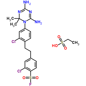 31368-40-8  ethanesulfonic acid - 2-chloro-4-{2-[2-chloro-4-(4,6-diamino-2,2-dimethyl-1,3,5-triazin-1(2H)-yl)phenyl]ethyl}benzenesulfonyl fluoride (1:1)