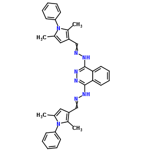 27704-24-1  1,4-bis{2-[(2,5-dimethyl-1-phenyl-1H-pyrrol-3-yl)methylidene]hydrazinyl}phthalazine