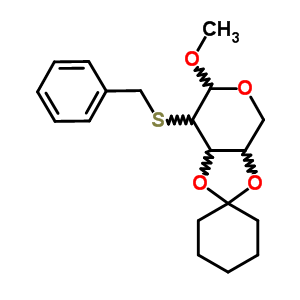 30545-70-1  methyl 2-S-benzyl-3,4-O-cyclohexane-1,1-diyl-2-thiopentopyranoside