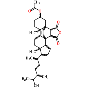 1973-44-0  10-(5,6-dimethylhept-3-en-2-yl)-7a,9a-dimethyl-1,3-dioxohexadecahydro-4H-3b,12b-ethenocyclopenta[1,2]phenanthro[9,10-c]furan-5-yl acetate