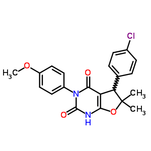 21864-02-8  5-(4-chlorophenyl)-3-(4-methoxyphenyl)-6,6-dimethyl-5,6-dihydrofuro[2,3-d]pyrimidine-2,4(1H,3H)-dione