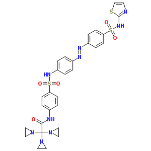 30311-49-0  2,2,2-tris(aziridin-1-yl)-N-{4-[(4-{(E)-[4-(1,3-thiazol-2-ylsulfamoyl)phenyl]diazenyl}phenyl)sulfamoyl]phenyl}acetamide