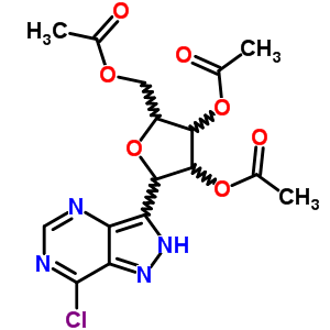 33822-98-9  2,3,5-tri-O-acetyl-1,4-anhydro-1-(7-chloro-2H-pyrazolo[4,3-d]pyrimidin-3-yl)pentitol