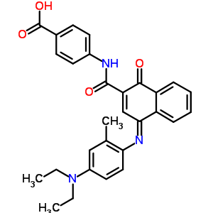 52411-10-6  4-({[(4E)-4-{[4-(diethylamino)-2-methylphenyl]imino}-1-oxo-1,4-dihydronaphthalen-2-yl]carbonyl}amino)benzoic acid