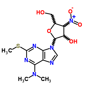 55263-65-5  9-(3-deoxy-3-nitropentofuranosyl)-N,N-dimethyl-2-(methylsulfanyl)-9H-purin-6-amine