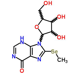 57469-75-7  8-(methylselanyl)-9-pentofuranosyl-3,9-dihydro-6H-purin-6-one