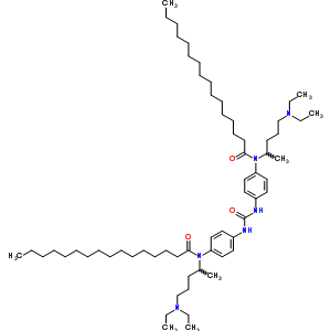 79692-35-6  N-[5-(diethylamino)pentan-2-yl]-N-(4-{[(4-{[5-(diethylamino)pentan-2-yl](hexadecanoyl)amino}phenyl)carbamoyl]amino}phenyl)hexadecanamide