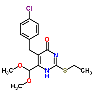 21326-19-2  5-(4-chlorobenzyl)-6-(dimethoxymethyl)-2-(ethylsulfanyl)pyrimidin-4(1H)-one