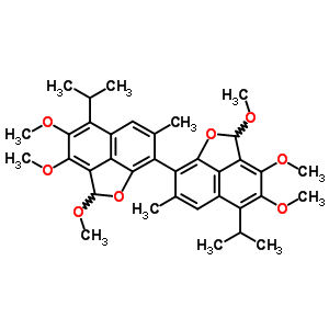 31591-07-8  2,2',3,3',4,4'-hexamethoxy-7,7'-dimethyl-5,5'-di(propan-2-yl)-2H,2'H-8,8'-binaphtho[1,8-bc]furan