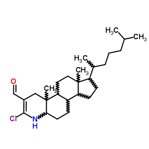 55535-52-9  2-chloro-4a,6a-dimethyl-7-(6-methylheptan-2-yl)-4,4a,4b,5,6,6a,7,8,9,9a,9b,10,11,11a-tetradecahydro-1H-indeno[5,4-f]quinoline-3-carbaldehyde