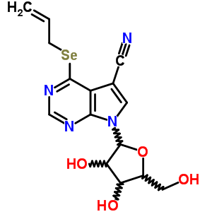 61403-48-3  7-pentofuranosyl-4-(prop-2-en-1-ylselanyl)-7H-pyrrolo[2,3-d]pyrimidine-5-carbonitrile
