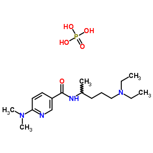 79692-46-9  N-[5-(diethylamino)pentan-2-yl]-6-(dimethylamino)pyridine-3-carboxamide phosphate (1:1)