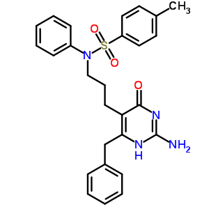 915-69-5  N-[3-(2-amino-6-benzyl-4-oxo-1,4-dihydropyrimidin-5-yl)propyl]-4-methyl-N-phenylbenzenesulfonamide