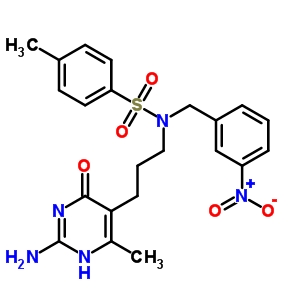 17400-26-9  N-[3-(2-amino-6-methyl-4-oxo-1,4-dihydropyrimidin-5-yl)propyl]-4-methyl-N-(3-nitrobenzyl)benzenesulfonamide