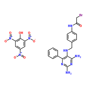 20768-18-7  2-bromo-N-(4-{[(2,4-diamino-6-phenylpyrimidin-5-yl)amino]methyl}phenyl)acetamide - 2,4,6-trinitrophenol (1:1)