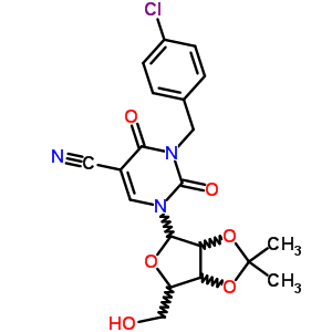 51172-65-7;51213-02-6  3-(4-chlorobenzyl)-1-[2,3-O-(1-methylethylidene)pentofuranosyl]-2,4-dioxo-1,2,3,4-tetrahydropyrimidine-5-carbonitrile