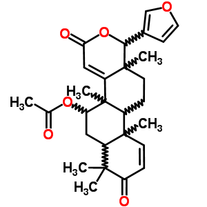 21963-95-1  1-(furan-3-yl)-4b,7,7,10a,12a-pentamethyl-3,8-dioxo-3,4b,5,6,6a,7,8,10a,10b,11,12,12a-dodecahydro-1H-naphtho[2,1-f]isochromen-5-yl acetate